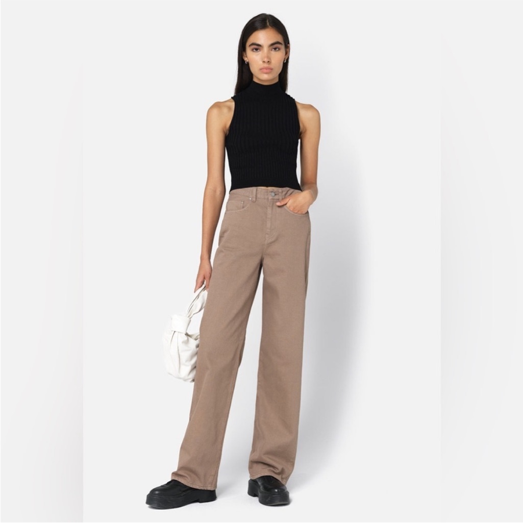 John Elliot Taupe Brown High Rise Straight Leg Size 25 Nwt — image 2 of 7